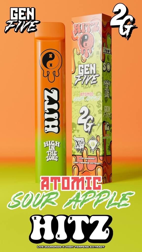 Hitz Atomic Sour Apple 2G Disposable